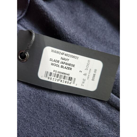 NWT Rag & Bone Slade Japanese Wool Blazer Size 2 Navy #3C501 - Picture 11 of 14